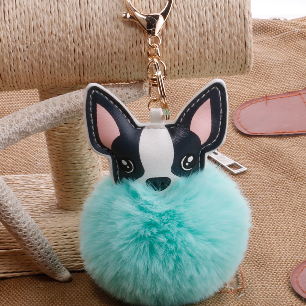 PU puppy feather ball key pendant Pendant