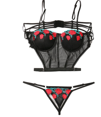 Bügel bestickt schwarz Temperament sexy Dessous