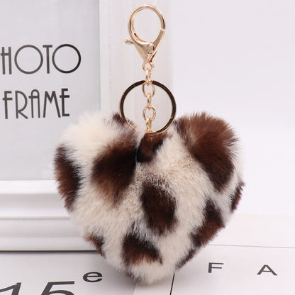 Llavero de corazón de peluche para mujer
