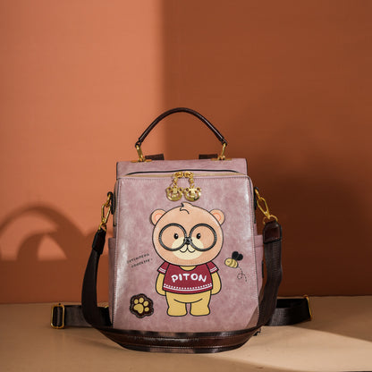 Tragbarer Sling-Rucksack mit Cartoon-Bär