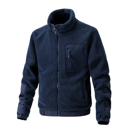 Berber Fleece Mantel Herren Herbst und Winter Stehkragen