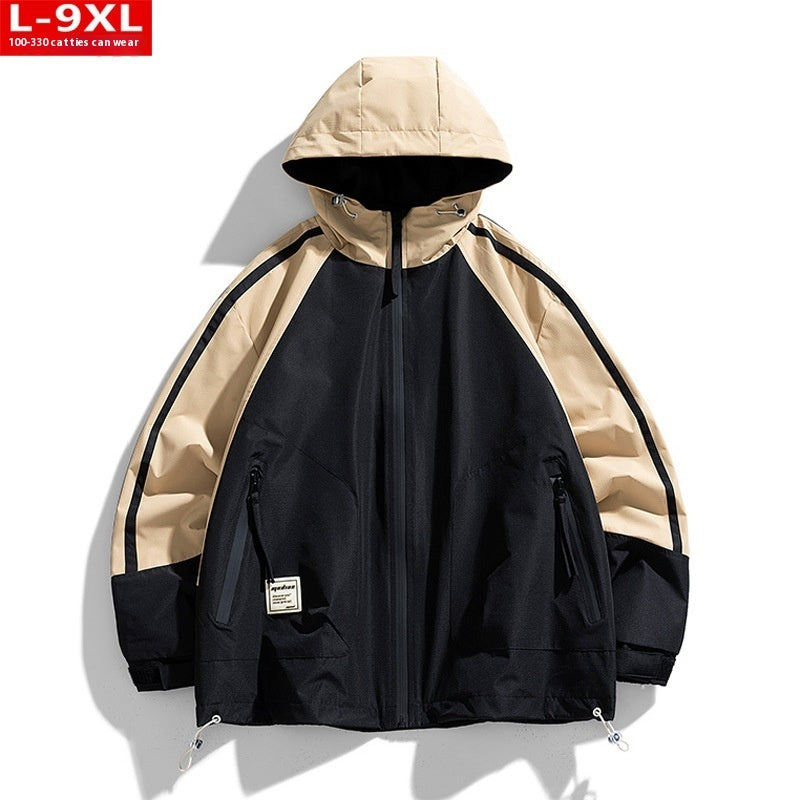 Men's Fashion Colorblock Hooded Jacket