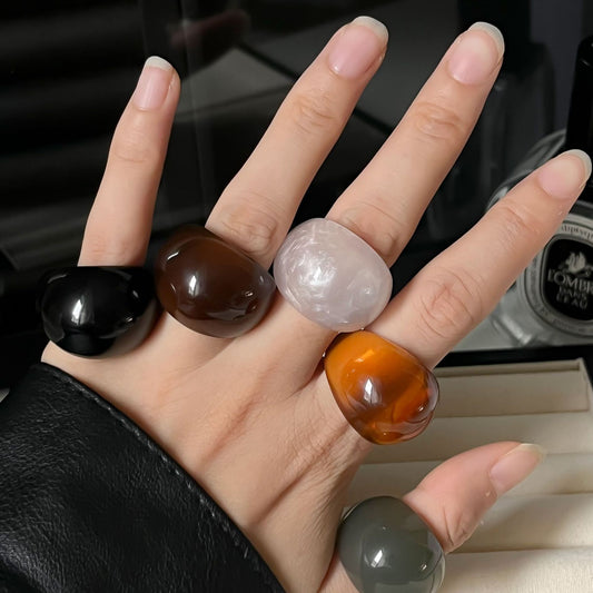 Fashion Transparent Vintage Resin Ring For Women