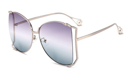 Quadratische Sonnenbrille Damen Metallrahmen Mode