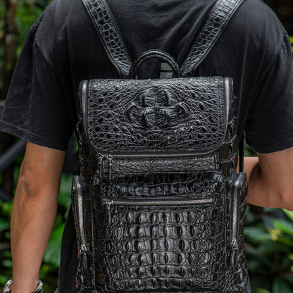 Mochila de piel de cocodrilo hecha a mano Kurayoshi