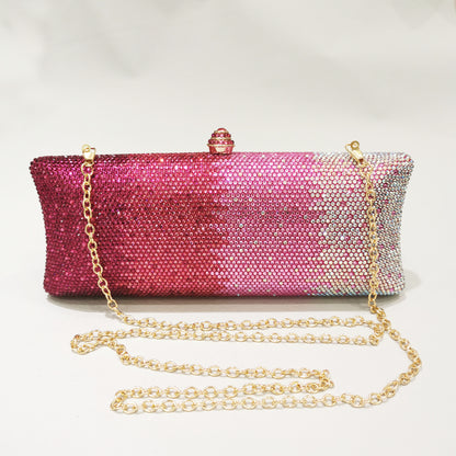 Damen-Clutch mit Farbverlauf und Strasssteinen, Umhängetasche