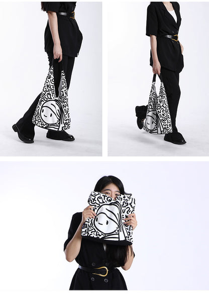 Bolso de hombro de lona retro de gran capacidad
