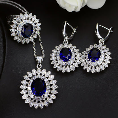 SONNENBLUME Sets Von Kette Braut Zirkon Set