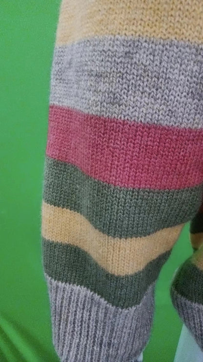 Men's Turtleneck Lapel Color Matching Knitted Sweater