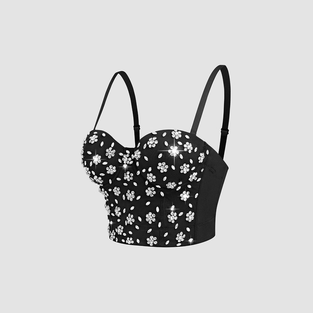 Worn Outside Dress Camisole Beaded and Sequined Fitted Sexy Push-Up Bralette