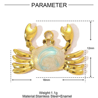 Colgante de acero de titanio con forma de estrella de mar y corazón estilo francés