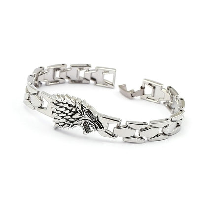 Wolf Armbänder &amp; Armreifen Zinklegierung Kette Silber Armband