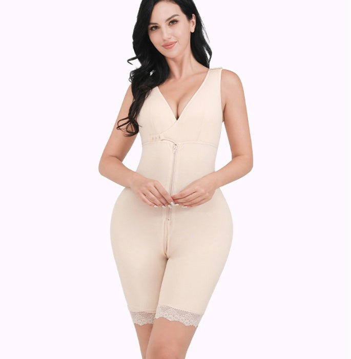 Faja moldeadora de una pieza de talla grande, copa de algodón con entrepierna abierta, para adelgazar y levantar caderas en el posparto.