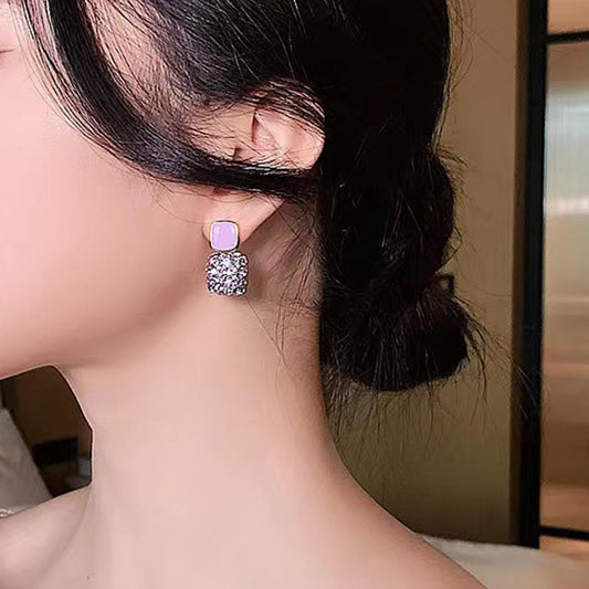 Rhinestone Earrings Love Butterfly Flower Tassel