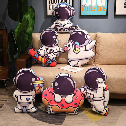 Almohada de peluche de la serie de simulación espacial, juguetes de astronauta, astronauta, cohete, nave espacial, muñeco de peluche, almohada para la siesta, regalos de cumpleaños para niños