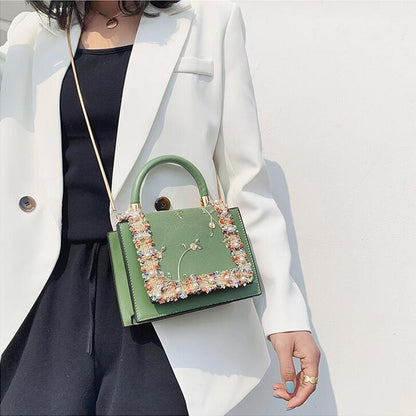 Bolso vintage de encaje con flores