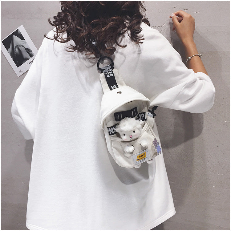 Cute Lamb Canvas Chest Bag