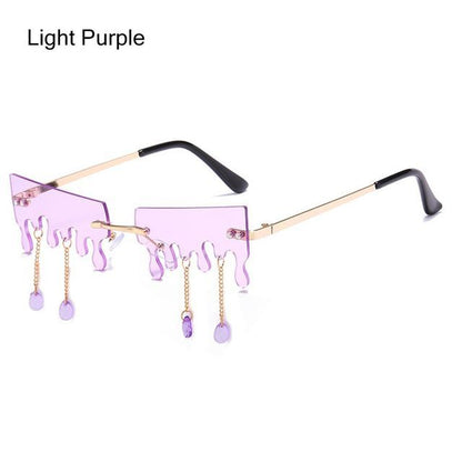 Modische randlose Schmetterlings-Sonnenbrille für Damen