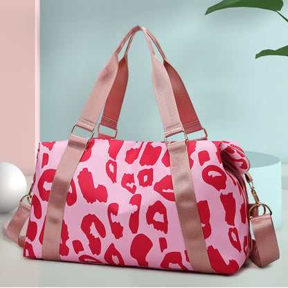 Bolso de viaje para mujer, con estampado de vaca, para fitness, deportes y hombro.