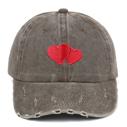 Gorra de béisbol bordada con vaqueros desgastados y desgastados de estilo retro