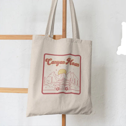 Bolsa de lona con estampado de mariposa y hongo