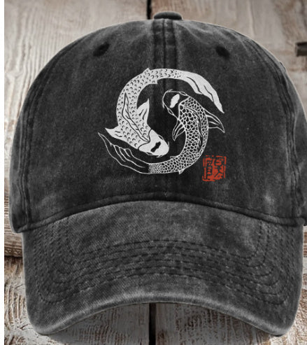 Washed Cotton Printed Old Dad Hat Men's Retro