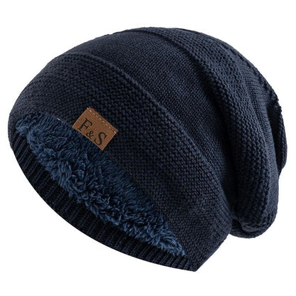 Fleecegefütterter Pullover Warm halten Strickstoff Etikett Wollmütze