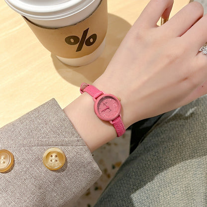 Bonbonfarbene Dopamine Damenuhr mit dünnem Armband