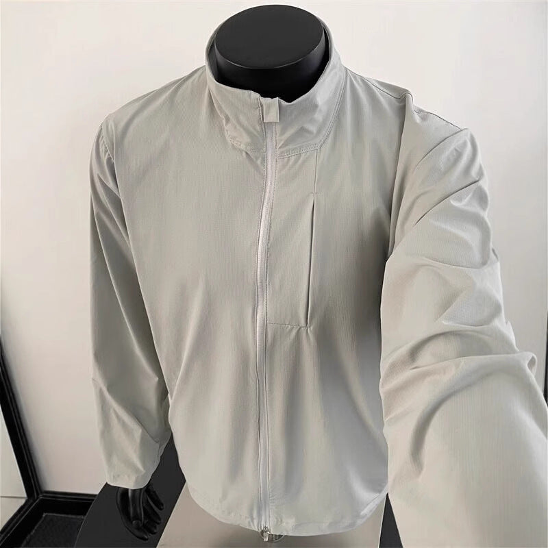 Ice-sensitive Quick-drying Thin Outdoor Short Sports Stand Collar Jacket Sun Protection Coat