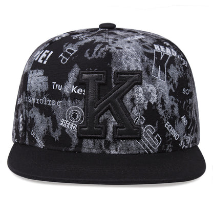 K Buchstabe Baseball Cap Hip Hop Hut Größe verstellbar