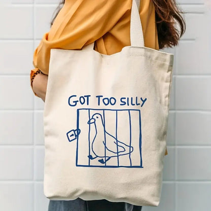 Printed Canvas Casual Tote Bag