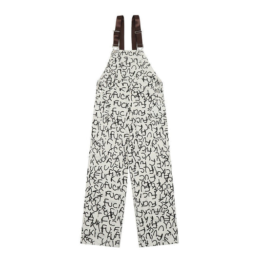 Letter Denim Working Bib Top Pants Men - BAGMODA