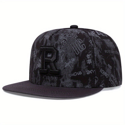 Gorra de hip hop urbana con bordado de letra R europea y americana