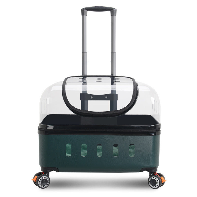 Cat Bag Pet Trolley Bag Outdoor Portable Universal Wheel Breathable Pull Rod Pet Box Large Capacity