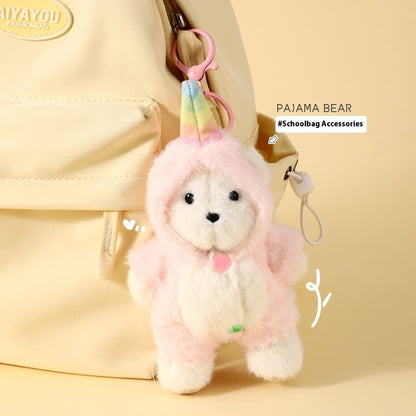 Llavero colgante de oso de peluche de dibujos animados
