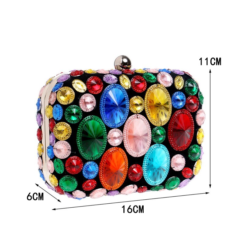 Diamonds Metal Rhinestones Beading Clutch
