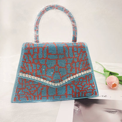 Crocodile Pattern Rhinestone Square Bag - BAGMODA