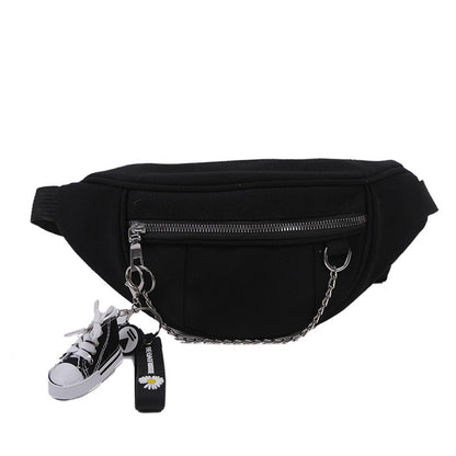Bolso de pecho de lona de estilo oscuro japonés 