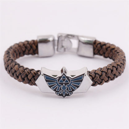 Pulsera tejida de Anime The Legend of Zelda, accesorios para disfraces de cosplay, pulseras de moda punk negras.