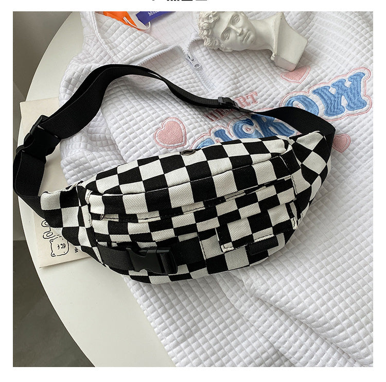 Black And White Crossbody Waist Bag