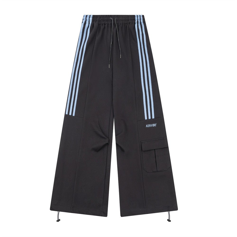 Three Bars Loose Straight Cargo Pants Men - BAGMODA