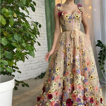 Sevintage Exquisite 3D Blumen Ballkleider Sweetheart