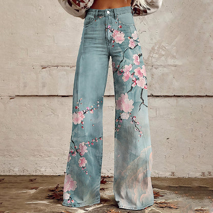 Horn Simulation Denim Hose Lose Hosen Für Frauen