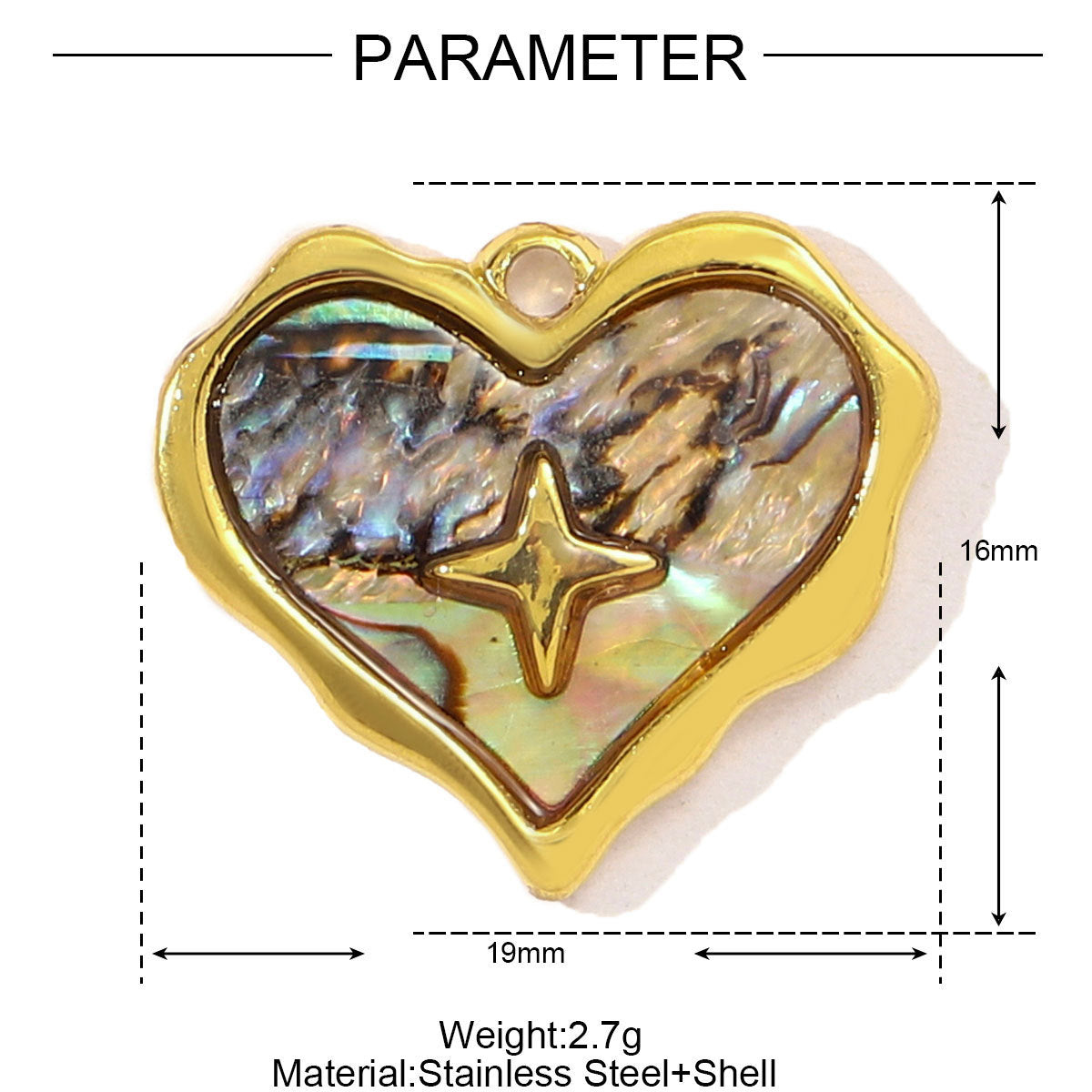 French Style Heart Shell Starfish Diy Titanium Steel Pendant