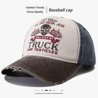 Gorra de béisbol elegante con estampado de letras de verano y parte superior rígida con visera