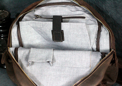 Mochila coreana de cuero de caballo