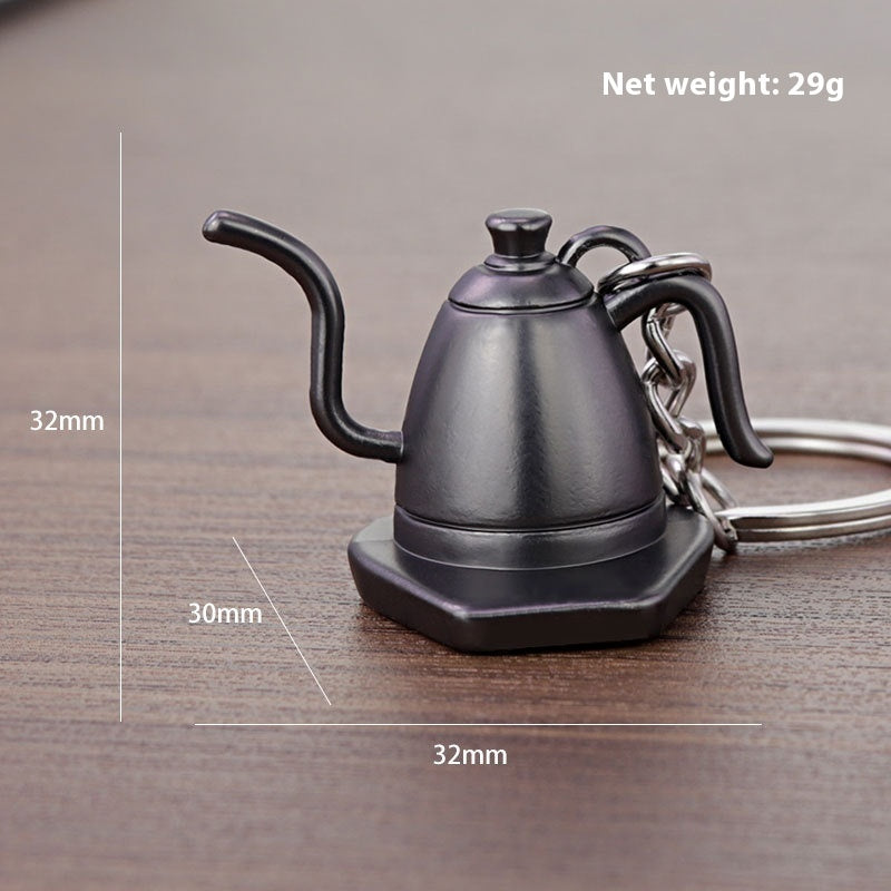 3D Coffee Keychain Metal Car Key Pendant
