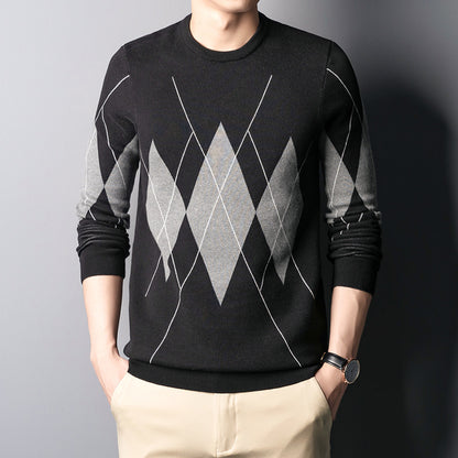 Plus Fleece Fake Two-piece Shirt Collar Men's Bottoming Shirt