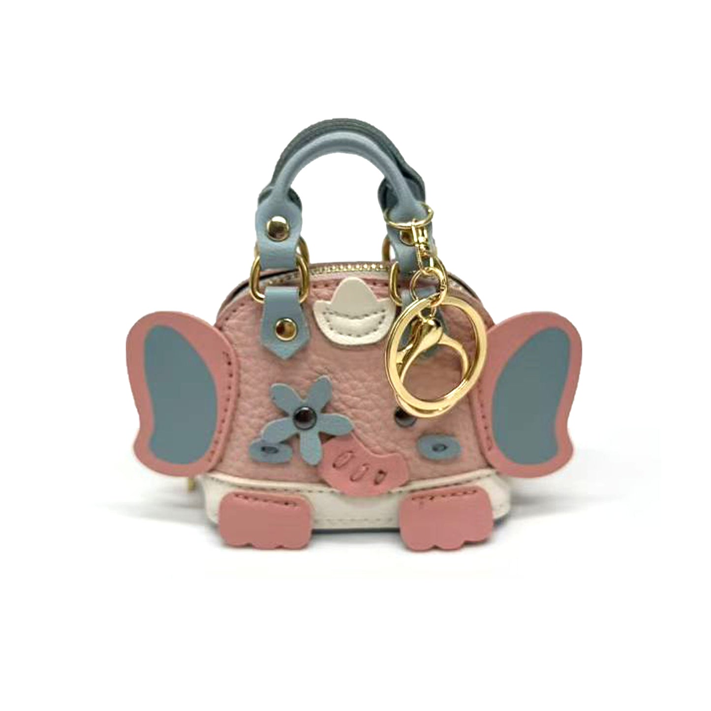 Mini Lychee Pattern Elephant Coin Purse Earphone Bag Keychain Pendant