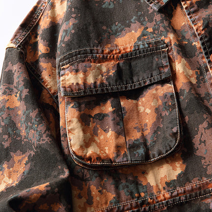Chaqueta de trabajo con estampado de camuflaje tie-dye para hombre